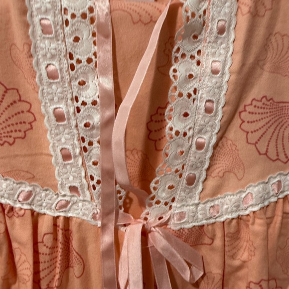 NWT vintage Flannel Nightwear set, with pants in Soft peach, bust size 36 - Picture 9 of 9